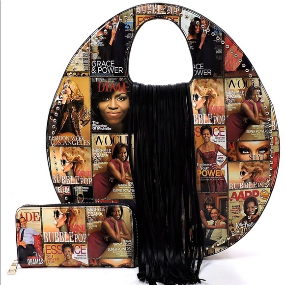 OBAMA Fringe Stud Round Satchel & Wallet Set 🦋NWT - Picture 2 of 5